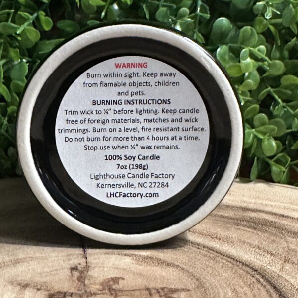 7oz Soy Candle Warning
