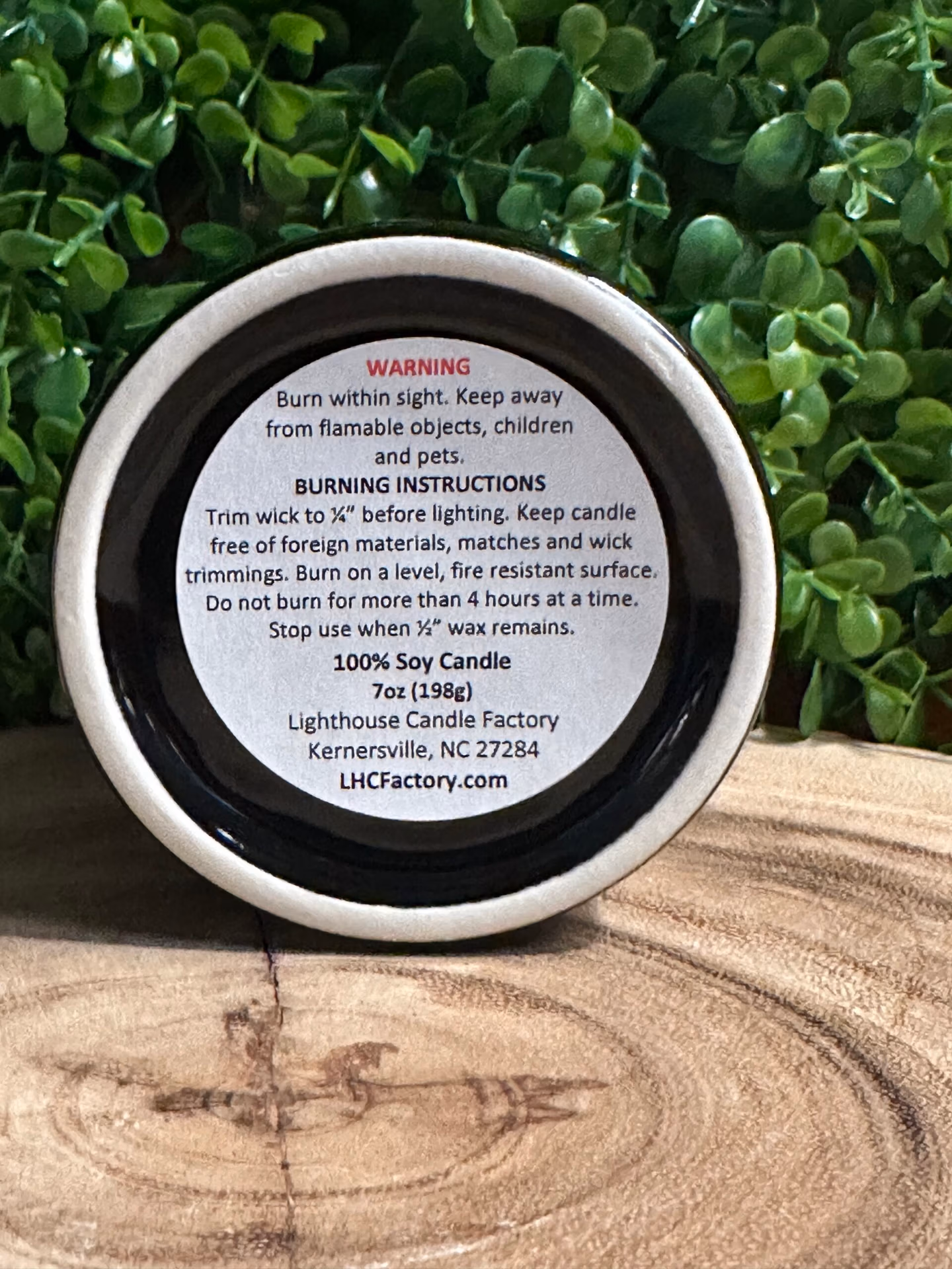 7oz Soy Candle Warning 7oz Soy Candle Warning