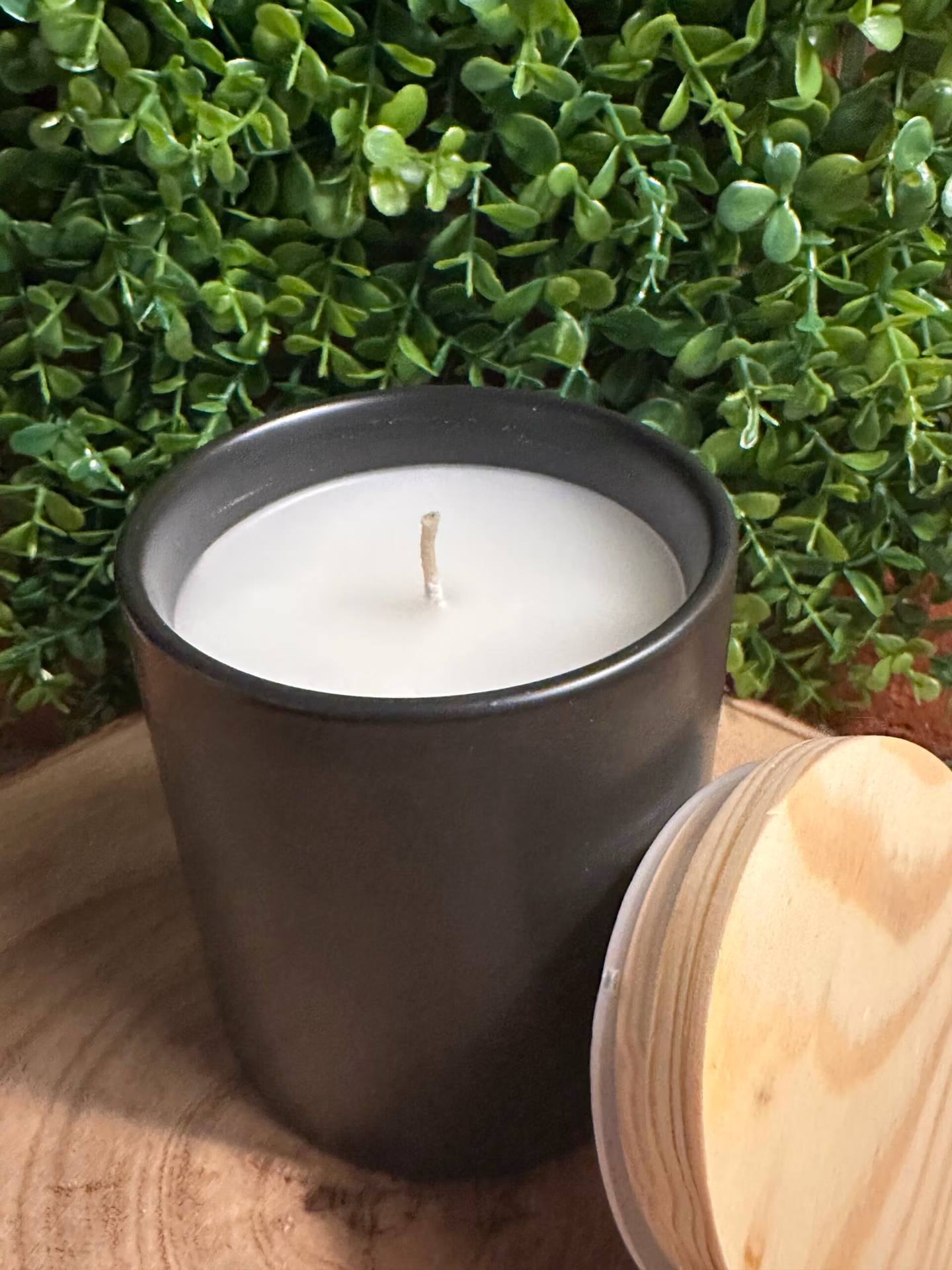 modern black tumbler with white wax modern black tumbler with white wax