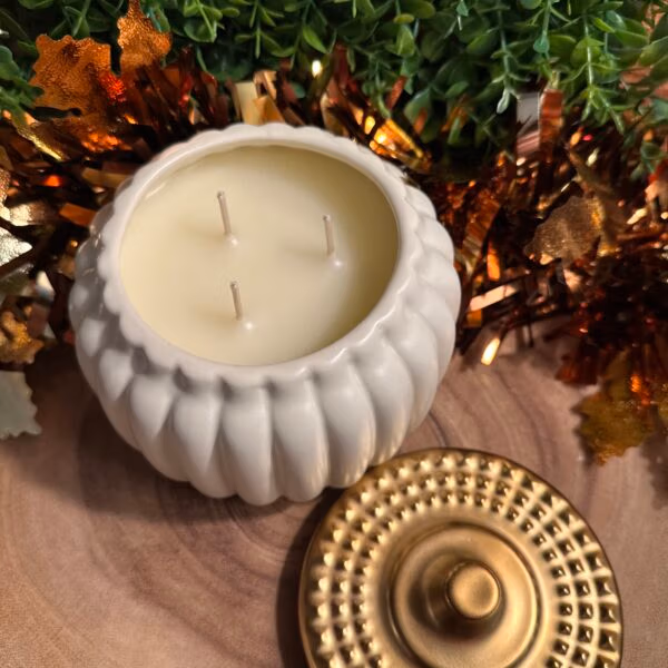 18oz white pumpkin jar overhead