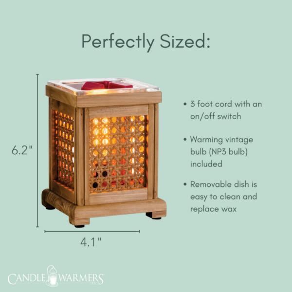 Wood & Cane Vintage Style Bulb Illumination Fragrance Warmer 4