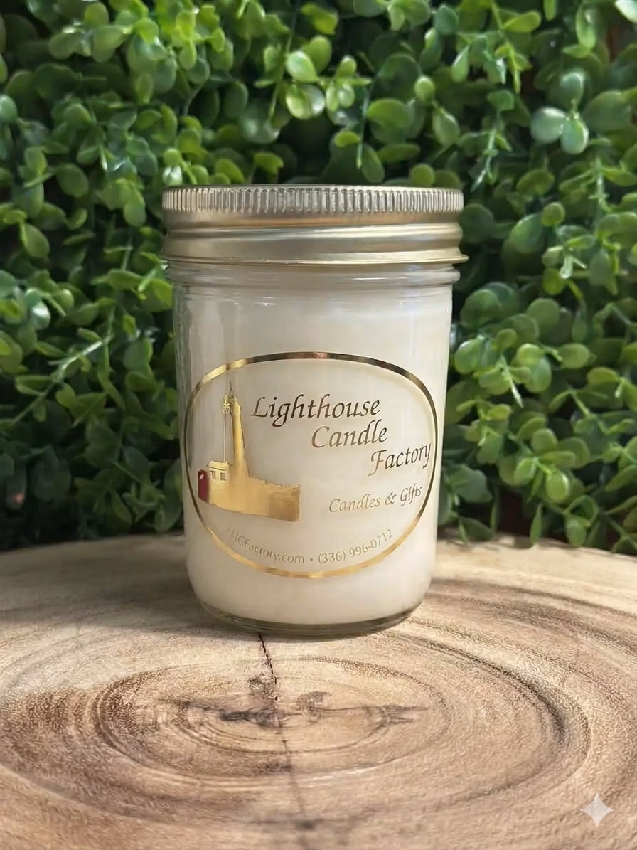 amazing_grace_jelly_front Amazing Grace Candle in an 8oz jelly jar candle with pearl white wax — front view