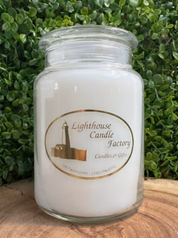 Bamboo Coconut Candle in a 32oz apothecary jar with white wax — front view