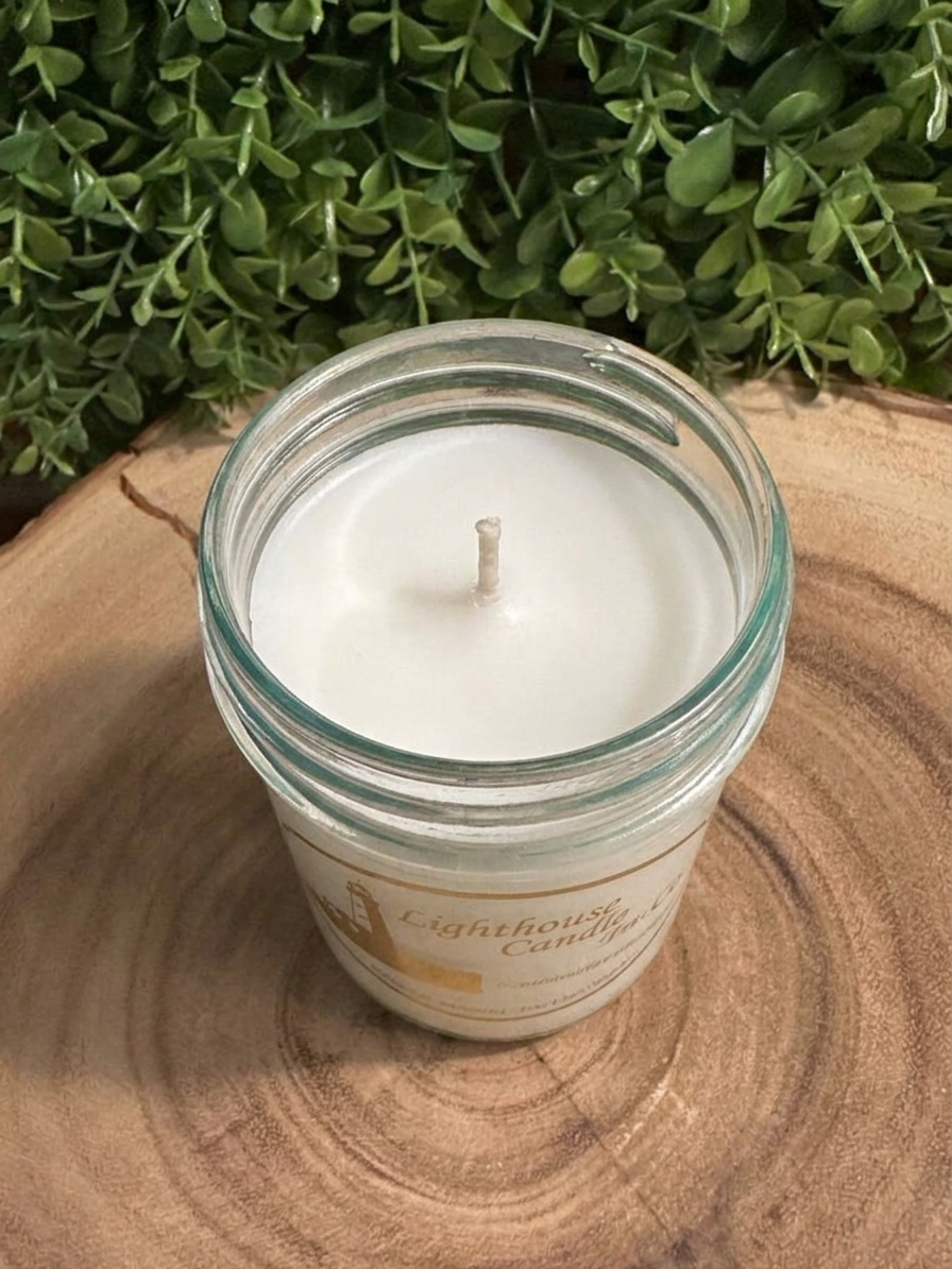 bamboo_coconut_jelly_top Bamboo and Coconut candle in an 8oz jelly jar candle with white wax — top view