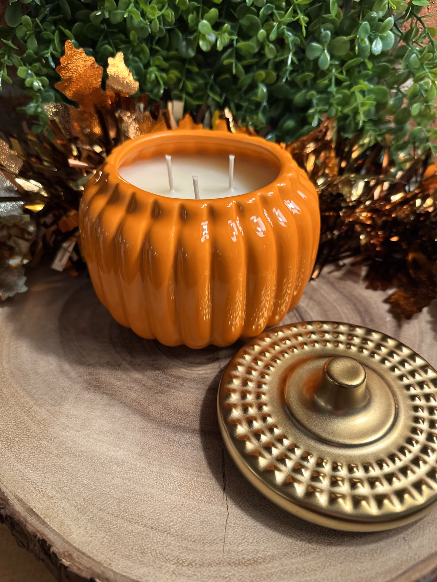 18oz_orange_pumpkin_jar_front Orange 18oz Pumpkin Jar Candle — front view