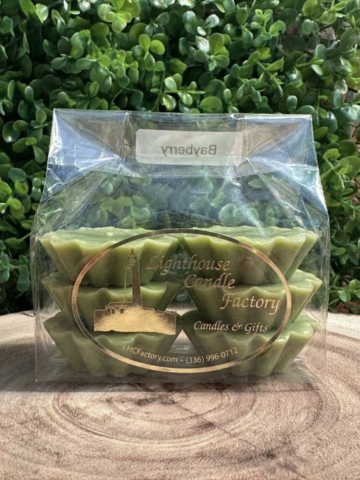 Bayberry wax tarts as scented wax tarts with lt avocado wax — front view