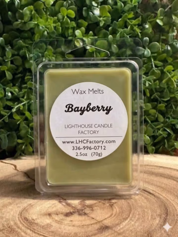 Bayberry Wax Melts as wax melts with lt avocado wax — front view